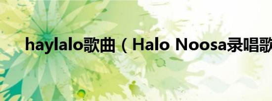 haylalo歌曲（Halo Noosa录唱歌曲）