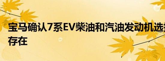 宝马确认7系EV柴油和汽油发动机选择将继续存在