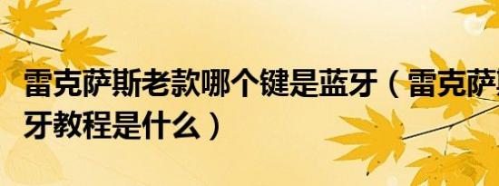 雷克萨斯老款哪个键是蓝牙（雷克萨斯老款蓝牙教程是什么）