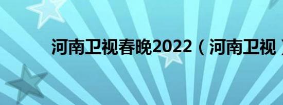 河南卫视春晚2022（河南卫视）