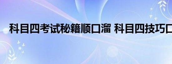 科目四考试秘籍顺口溜 科目四技巧口诀表