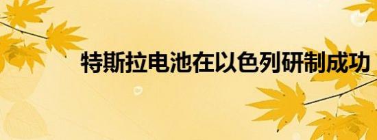 特斯拉电池在以色列研制成功