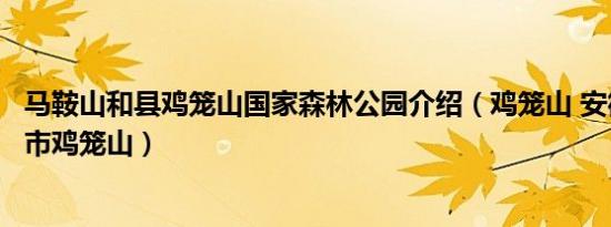 马鞍山和县鸡笼山国家森林公园介绍（鸡笼山 安徽省马鞍山市鸡笼山）