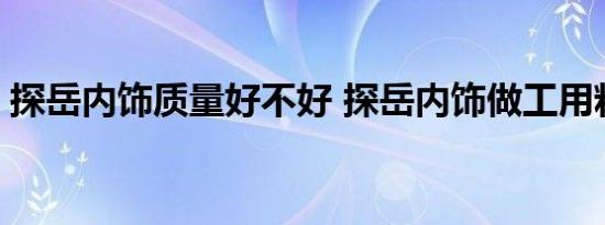 探岳内饰质量好不好 探岳内饰做工用料如何 