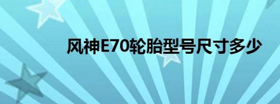 风神E70轮胎型号尺寸多少 