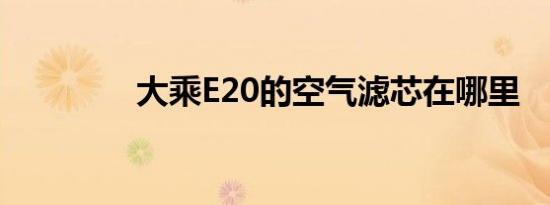 大乘E20的空气滤芯在哪里