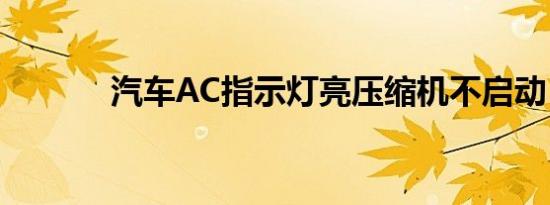 汽车AC指示灯亮压缩机不启动