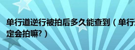 单行道逆行被拍后多久能查到（单行道逆行一定会拍嘛?）