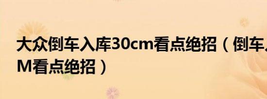 大众倒车入库30cm看点绝招（倒车入库30CM看点绝招）