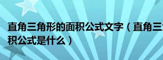 直角三角形的面积公式文字（直角三角形的面积公式是什么）