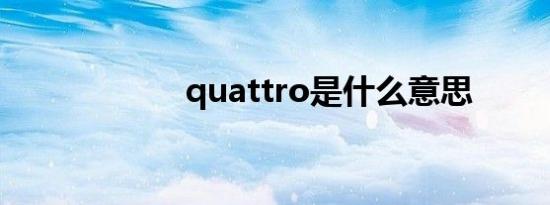 quattro是什么意思