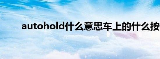 autohold什么意思车上的什么按钮