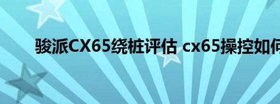 骏派CX65绕桩评估 cx65操控如何？