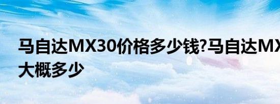 马自达MX30价格多少钱?马自达MX30售价大概多少