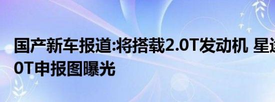 国产新车报道:将搭载2.0T发动机 星途揽月400T申报图曝光