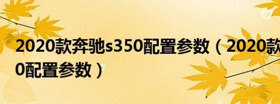 2020款奔驰s350配置参数（2020款奔驰s350配置参数）