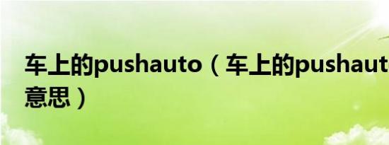 车上的pushauto（车上的pushauto是什么意思）