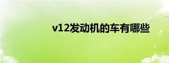 v12发动机的车有哪些