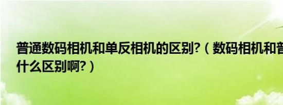 普通数码相机和单反相机的区别?（数码相机和普通相机有什么区别啊?）