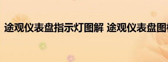 途观仪表盘指示灯图解 途观仪表盘图标大全