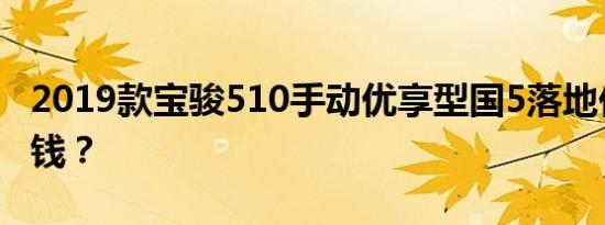 2019款宝骏510手动优享型国5落地价格多少钱？