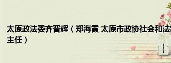 太原政法委齐晋辉（郑海霞 太原市政协社会和法制委员会副主任）