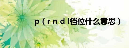 p（r n d l档位什么意思）