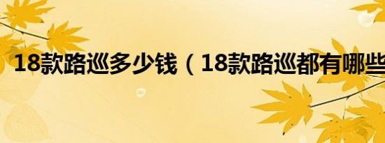 18款路巡多少钱（18款路巡都有哪些车型）