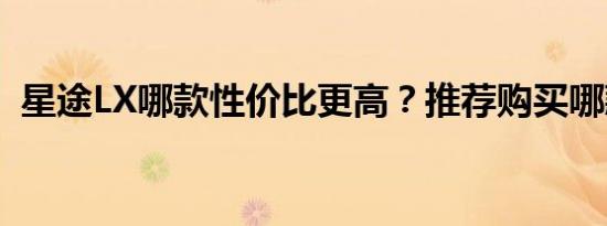 星途LX哪款性价比更高？推荐购买哪款好？