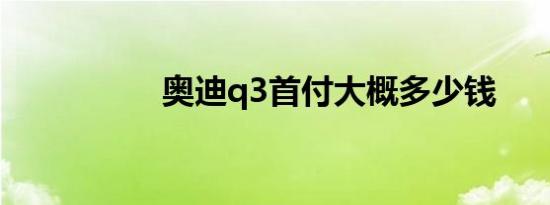 奥迪q3首付大概多少钱