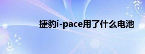 捷豹i-pace用了什么电池