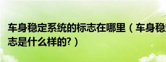 车身稳定系统的标志在哪里（车身稳定系统标志是什么样的?）