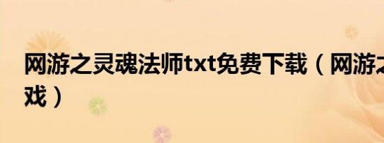 网游之灵魂法师txt免费下载（网游之灵魂游戏）