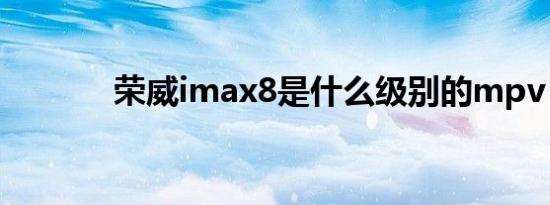 荣威imax8是什么级别的mpv