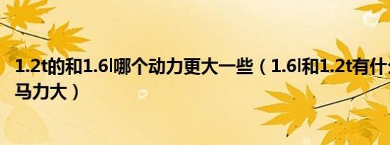 1.2t的和1.6l哪个动力更大一些（1.6l和1.2t有什么区别哪个马力大）