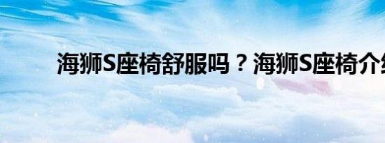 海狮S座椅舒服吗？海狮S座椅介绍