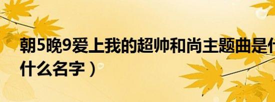 朝5晚9爱上我的超帅和尚主题曲是什么（叫什么名字）