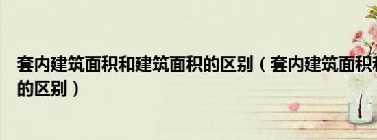 套内建筑面积和建筑面积的区别（套内建筑面积和建筑面积的区别）