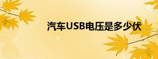 汽车USB电压是多少伏