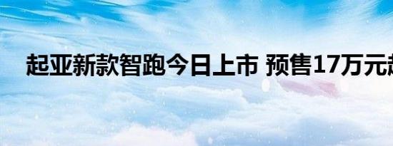 起亚新款智跑今日上市 预售17万元起-图