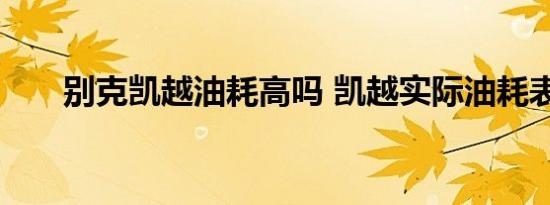 别克凯越油耗高吗 凯越实际油耗表现