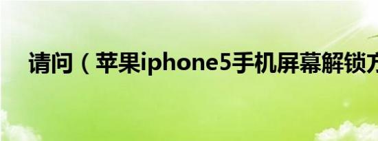 请问（苹果iphone5手机屏幕解锁方法）