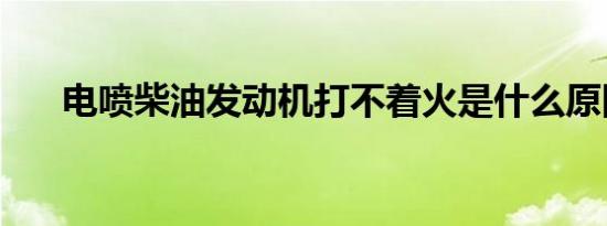 电喷柴油发动机打不着火是什么原因？