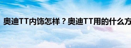 奥迪TT内饰怎样？奥迪TT用的什么方向盘？