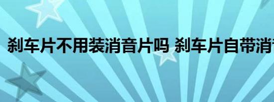 刹车片不用装消音片吗 刹车片自带消音片吗