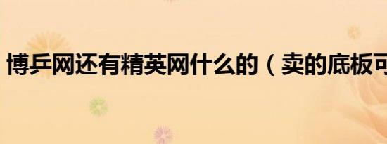 博乒网还有精英网什么的（卖的底板可靠吗）