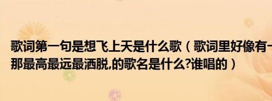 歌词第一句是想飞上天是什么歌（歌词里好像有一句:想飞到那最高最远最洒脱,的歌名是什么?谁唱的）