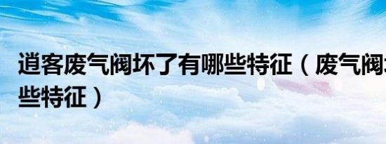 逍客废气阀坏了有哪些特征（废气阀坏了有哪些特征）