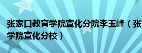 张家口教育学院宣化分院李玉峰（张家口教育学院宣化分校）