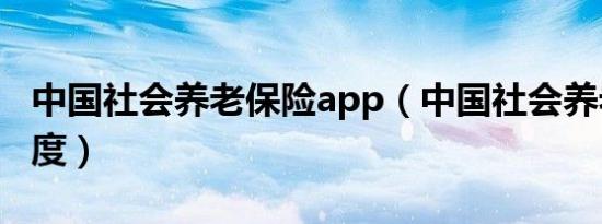 中国社会养老保险app（中国社会养老保险制度）